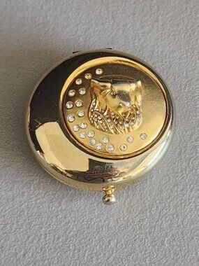 Vintage Estée Lauder Golden Taurus Zodiac Lucidity  Compact Rhinestones